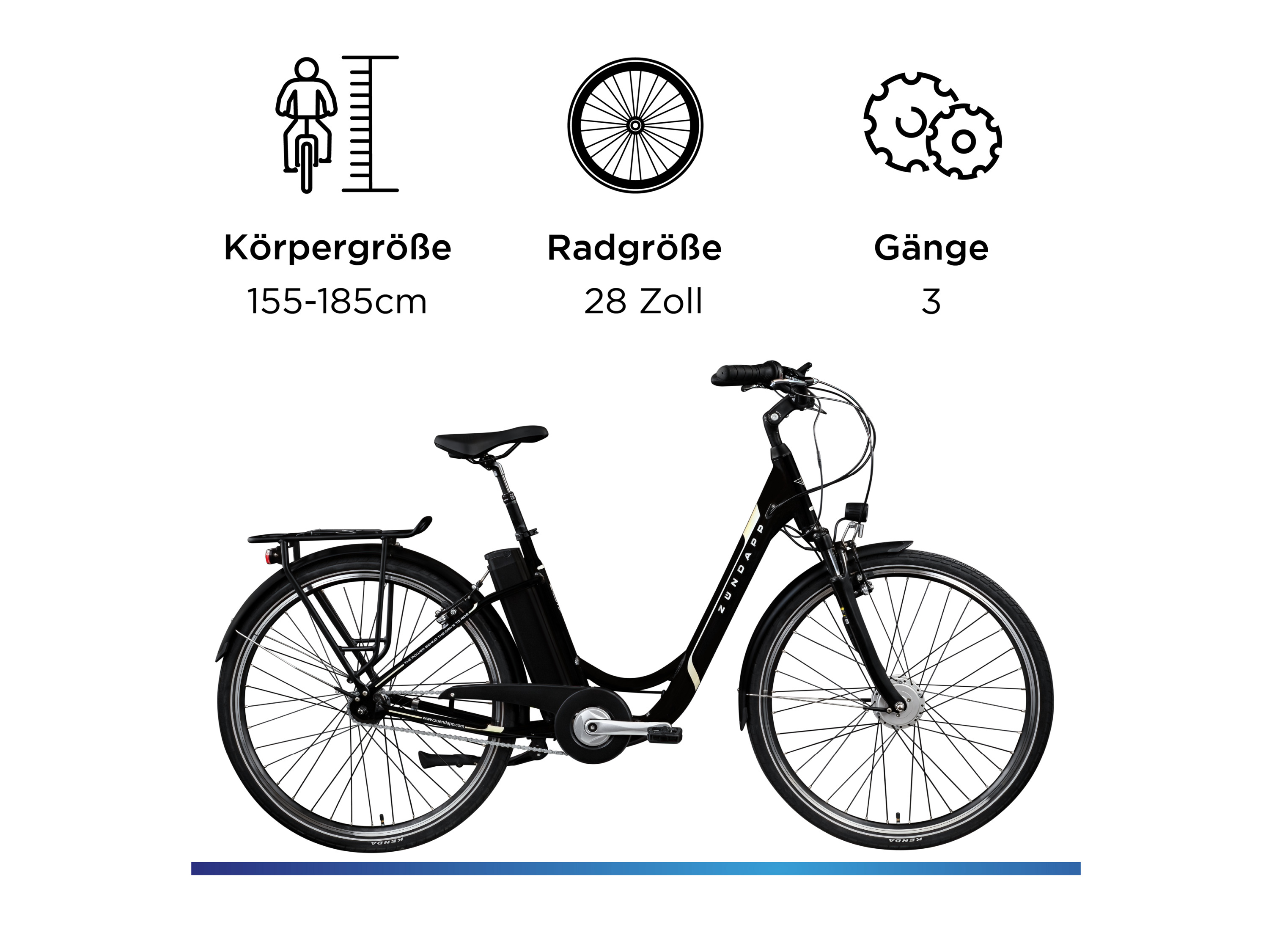 Zündapp E-Bike Cityrad Z517, 7 Gang, Nabenschaltung, Frontmotor, 531 Wh, E Bike Damenfahrrad 28 Zoll 155 - 190 cm mit 7 Gang Nabenschaltung – Bild 4 von 4