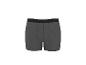 Dunkelgraue Herren-Boxershorts mit schwarzem Bund und weißen Streifen.