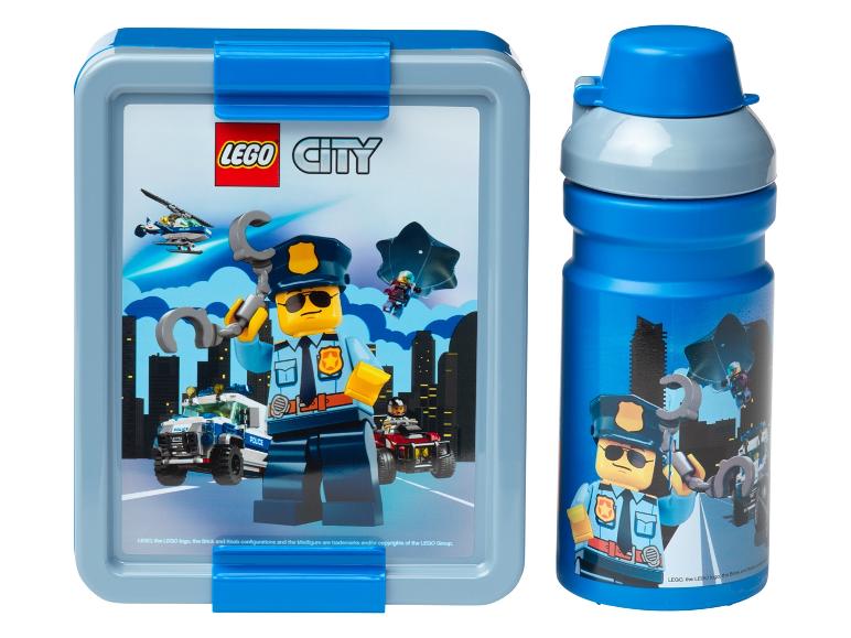 LEGO City Lunchbox und Trinkflasche: Polizeimotto.