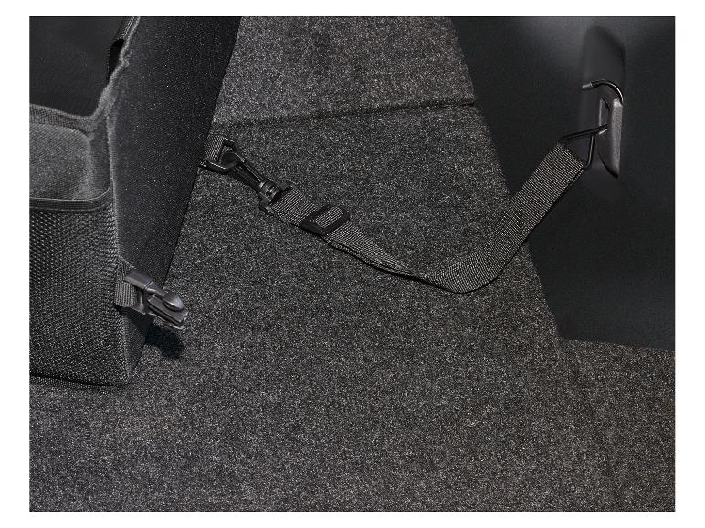 Auto Kofferraumorganizer und Kleiderhaken.