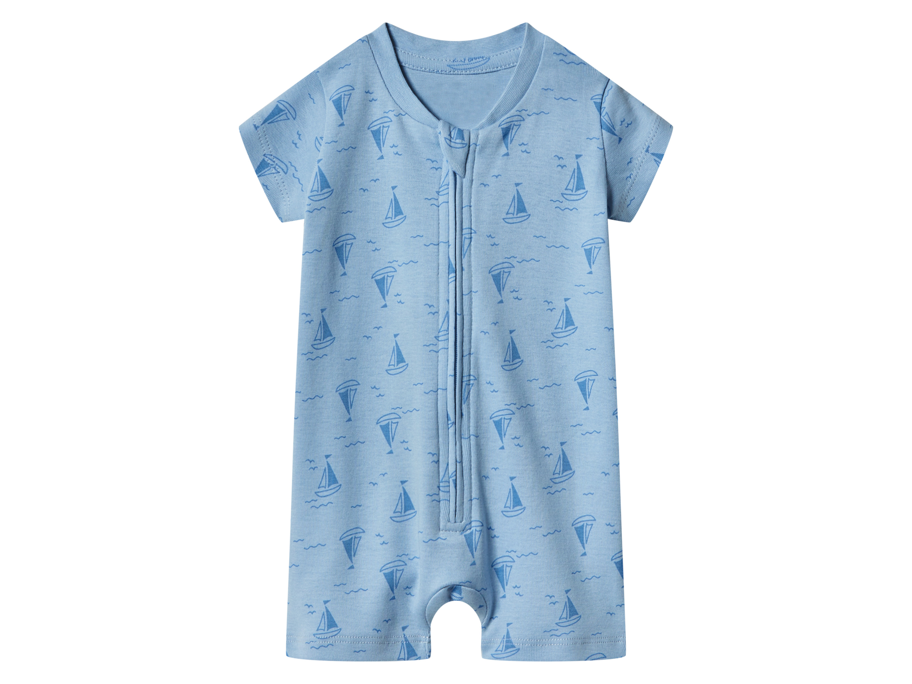 LUPILU® Baby Schlafoveralls, 2 Stück (navy/hellblau, 50/56) – Bild 3 von 4