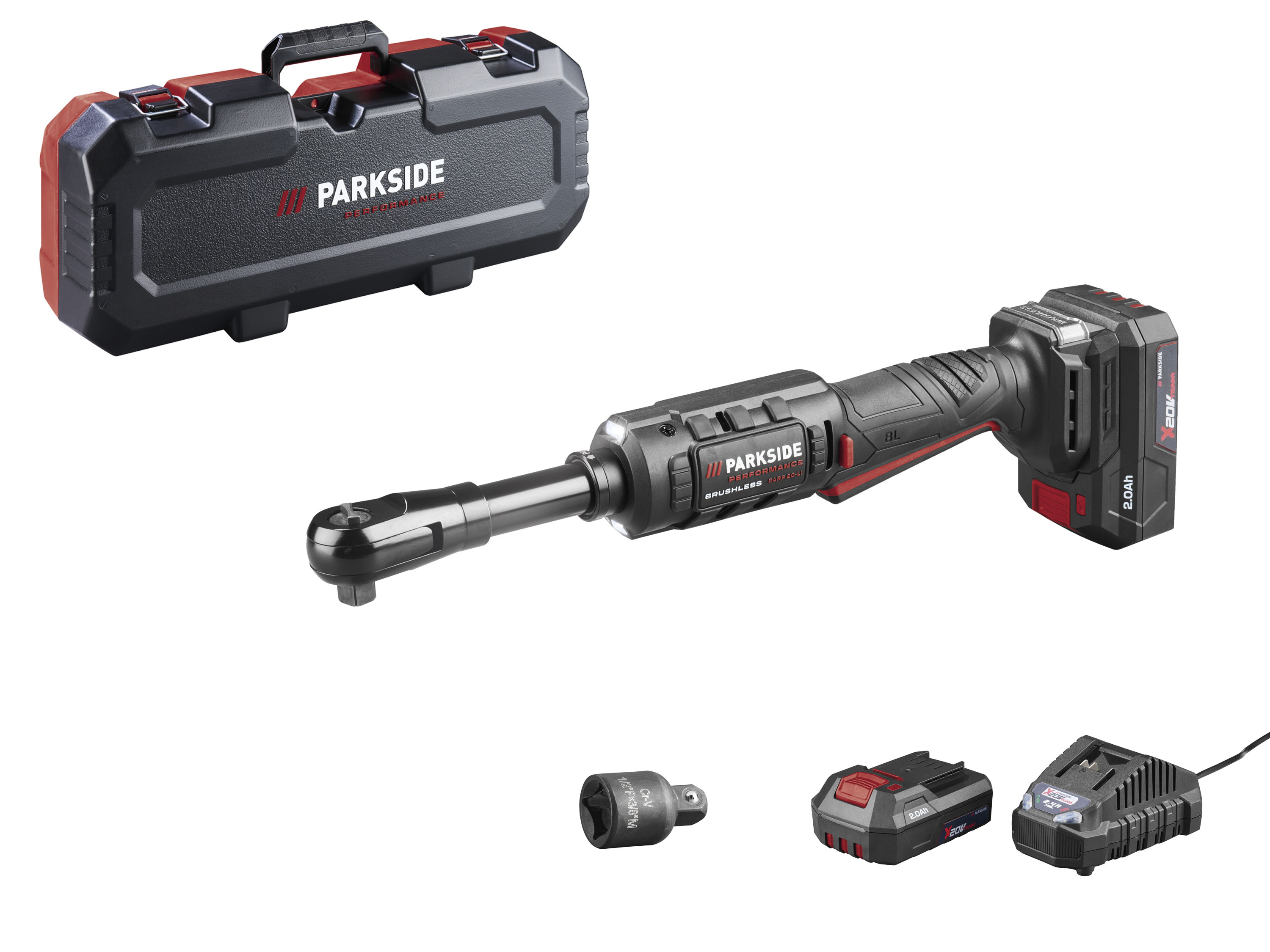 PARKSIDE PERFORMANCE® 20 V Akku-Ratsche »PARP 20-Li B2«, mit Akku und mit Ladegerät