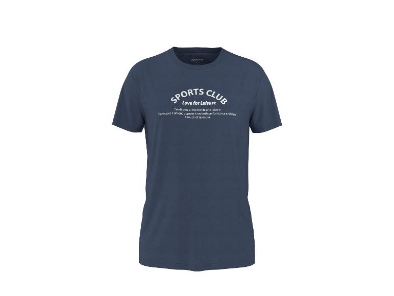 Blaues T-Shirt mit weißem Aufdruck