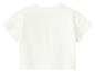 Weißes kurzärmeliges Damen-T-Shirt, Rückansicht.