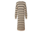Langärmliges, gestreiftes Kleid in Beige.