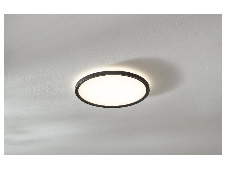 Moderne runde Deckenleuchte in Schwarz.