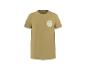Khaki T-Shirt mit weißem, rundem 'summer wave' Grafik auf der Brust.