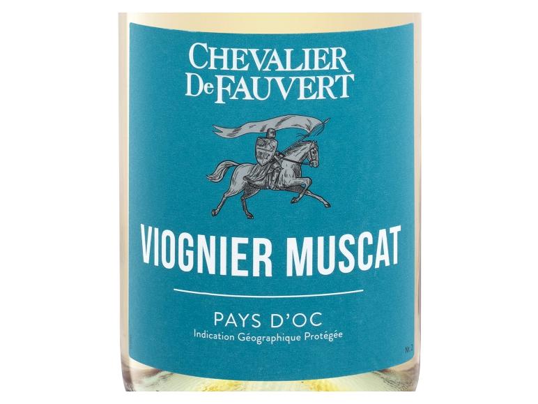 Weißwein Viognier Muscat mit Ritter zu Pferd, Pays d'Oc