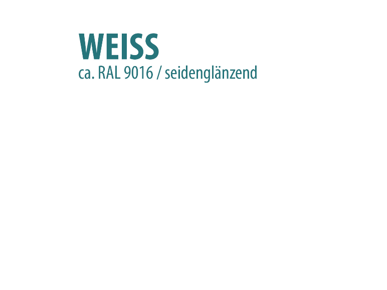 RAL 9016, seidenmatt Weiß.