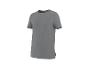 Graues Kurzarm-T-Shirt mit einem kleinen Detail am Ärmel und Saum.