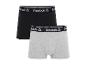 2er-Pack Reebok Boxershorts, eine schwarze und eine melierte graue.