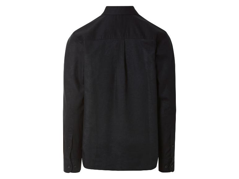 Langarmhemd in Schwarz, Rückansicht.