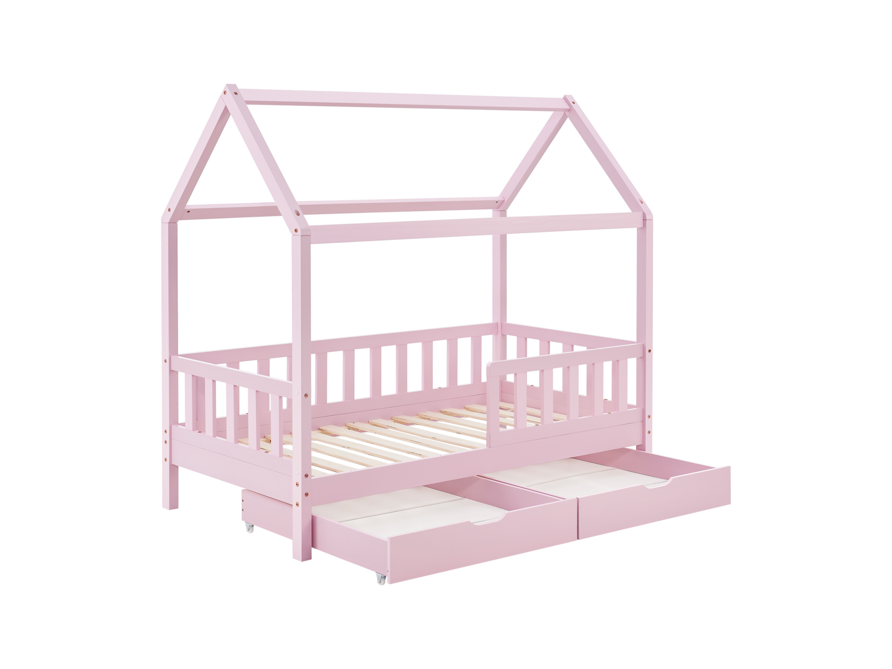JUSKYS Kinderbett Marli_STR_OS (rose mit Bettkasten, 160 x 80 cm) – Bild 3 von 4