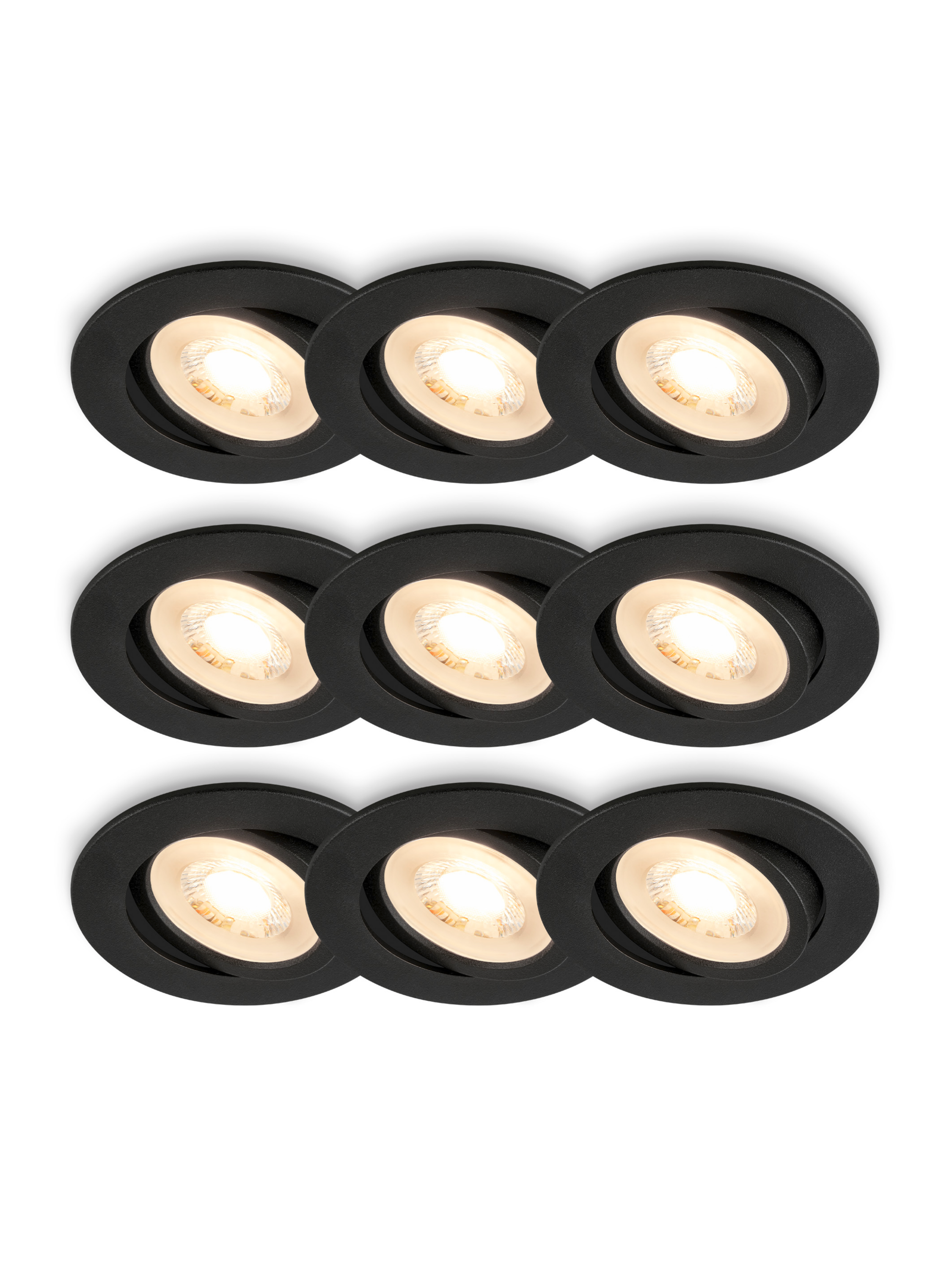 BRILONER LED Einbauleuchten in verschiedenen Farben und Ausführungen erhältlich (9er-Set, Schwarz)