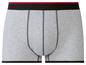 Graue Boxershorts mit schwarzem Bund.