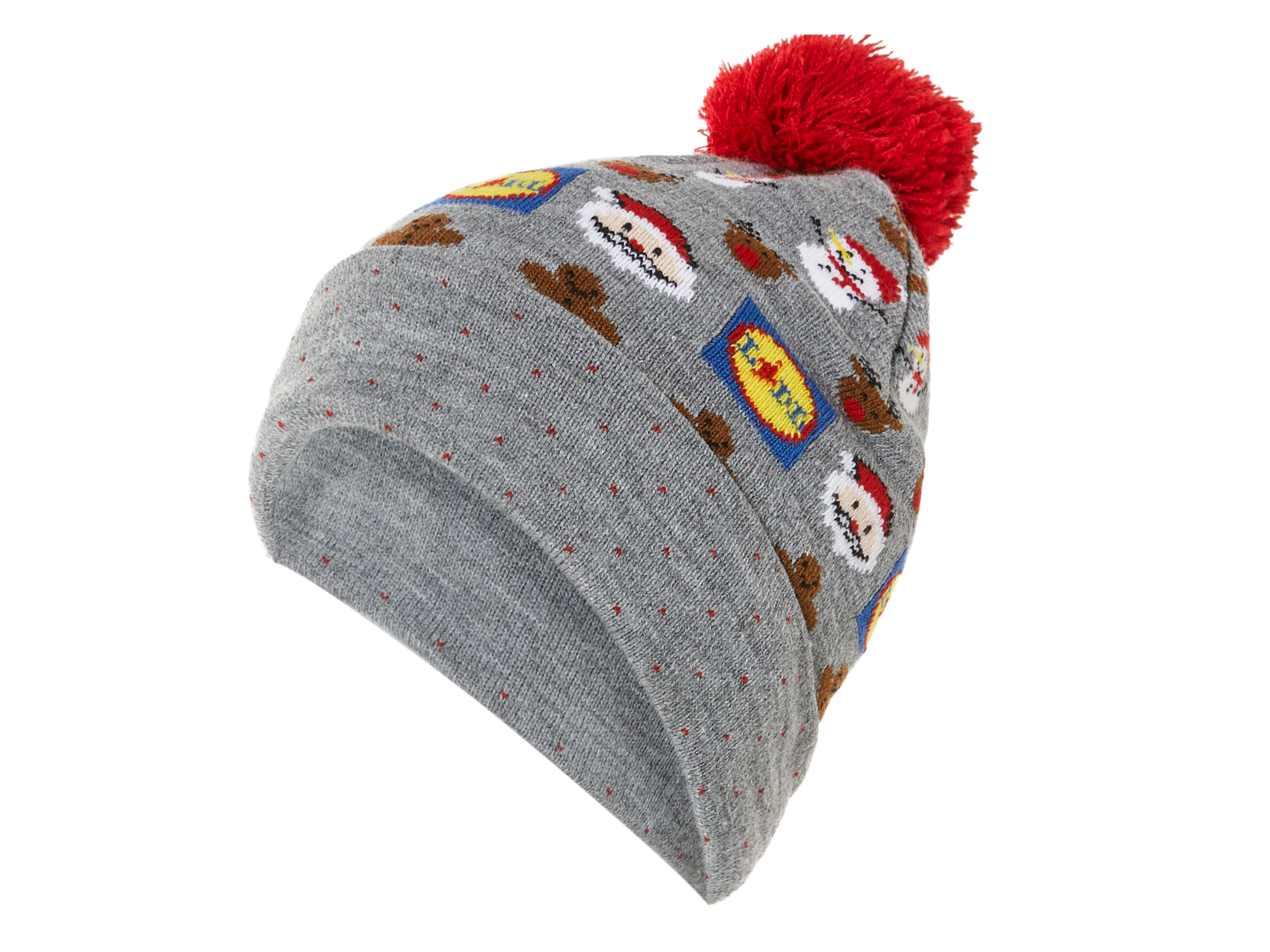 Damen Herren Mütze Strick LIDL Weihnachten (Grau)““ | navy Muster: in lustigem Weihnachtsdesign Detail: angenehm warm, mit modischem Bommel Material: Polyacryl, 4 % Polyamid, 1 % Elasthan Creora™ Pflegehinweis: waschen bei max. 30°C pflegeleicht nicht bleichen nicht trocknen nicht bügeln nicht trockenreinigen““