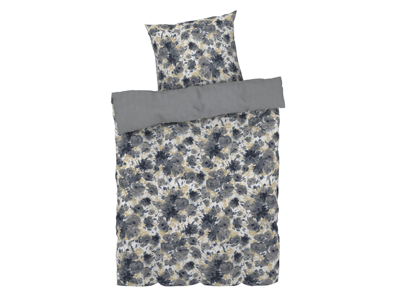 LIVARNO home Renforcé-Bettwäsche, 155 x 220 cm  (weiß/blau/grau)““ | Blumen/rot Wendebettwäsche: Blumen/blau, Karo/grau Flächengewicht: – Fadendichte: 128 Pflegehinweis: pflegeleicht – maschinenwaschbar bis 60 °C und trocknergeeignet Lieferumfang: 1x Kopfkissenbezug