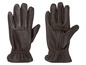 Ein Paar braune Lederhandschuhe.
