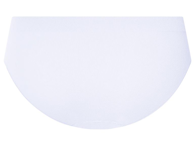 Weiße gerippte Damenhose.