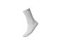 Weißer Sportsocken mit strukturierten Mustern und kleinem Logo am Bündchen