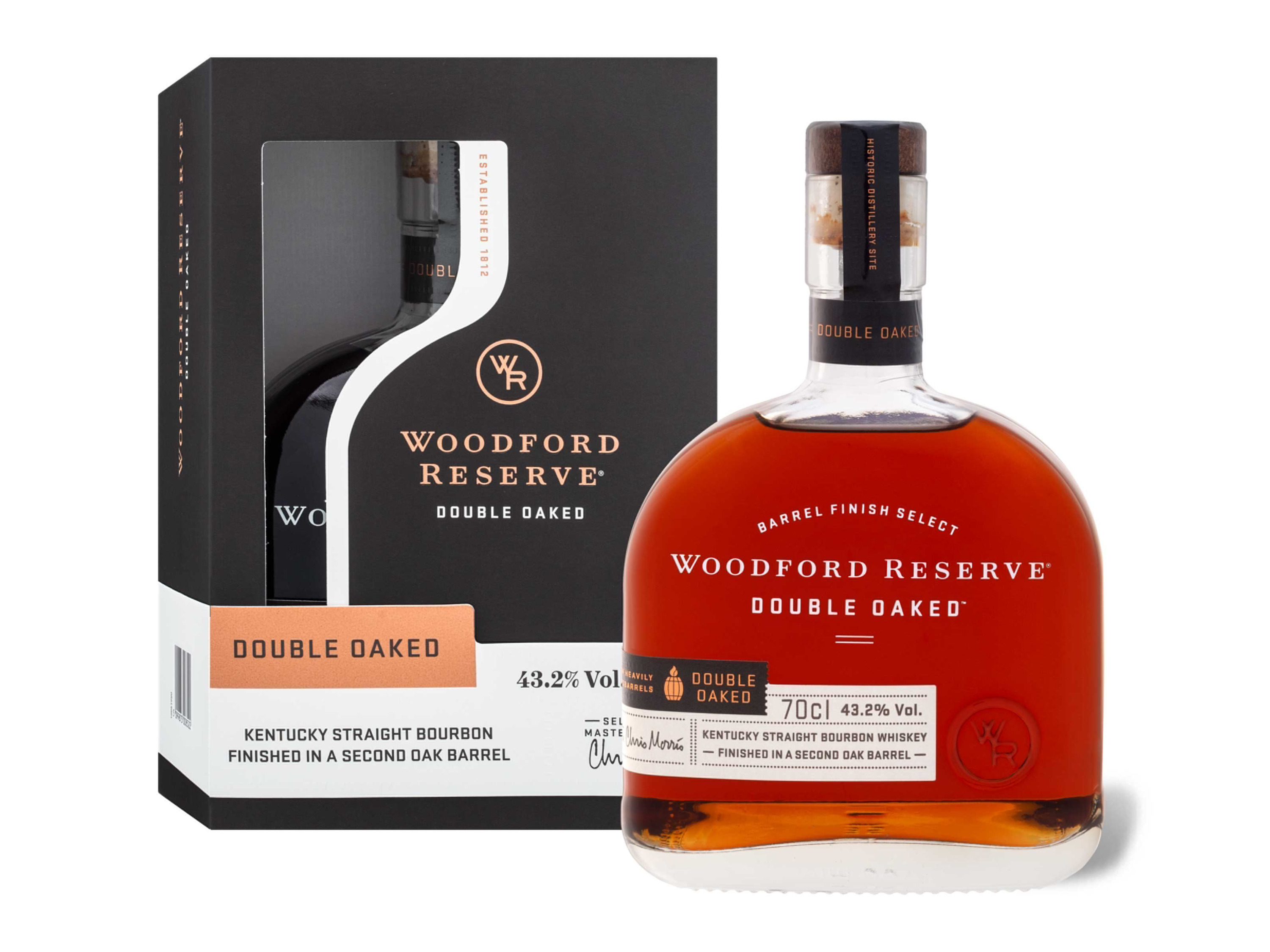 Woodford Reserve Double Oaked Kentucky Straight Bourbon Whiskey mit Geschenkbox 43,2% Vol | 05099873008522