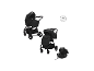 Schwarzer 3-in-1 Kombikinderwagen mit Babywanne, Autositz und Sportsitz