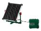 Solarpanel mit tragbarer Powerstation, mit sichtbaren Ladeanzeigen.