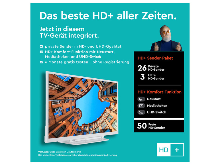 Gehe zu Vollbildansicht: TOSHIBA Fernseher »32LK3C64DAW« Smart TV 32 Zoll (80 cm) Full HD Alexa Built-In - Bild 8