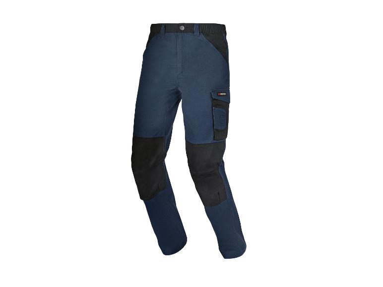 Parkside blaue Arbeitshose mit schwarzen Verstärkungen und Taschen.