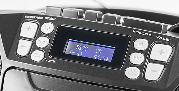 DAB-P 210 Portable CD-Boombox mit Kassettenabspieler und DAB(+) Digitalradio
