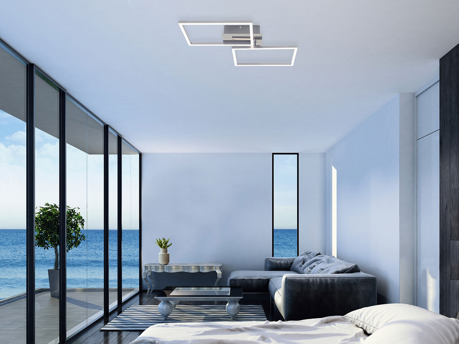 Briloner CCT LED Design Deckenleuchte, Lichttemperatur + Helligkeit regulierbar