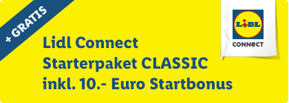 Gratis dazu: Lidl Connect Starterpaket CLASSIC, inklusive 10,- Euro Startbonus