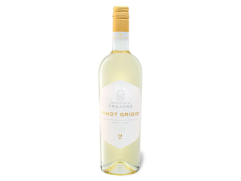 Gehe zu Vollbildansicht: Masseria Trajone Pinot Grigio Terre Siciliane IGP trocken, Weißwein 2020 - Bild 1