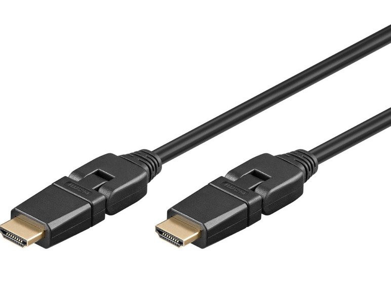 Gehe zu Vollbildansicht: Goobay High Speed HDMI™ 360° Kabel mit Ethernet, 4K, 1 m, schwarz - Bild 1