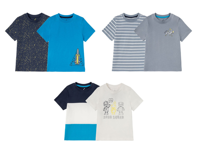Gehe zu Vollbildansicht: LUPILU® 2 Kleinkinder Jungen T-Shirts, mit Print - Bild 1