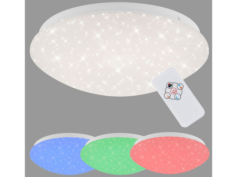 Gehe zu Vollbildansicht: Briloner LED Deckenleuchte mit Sternendekor, dimmbar, RGBWFarbwechsel, Ø26cm - Bild 8