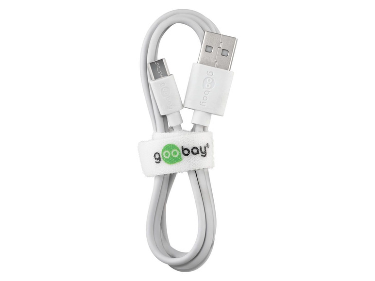 Gehe zu Vollbildansicht: Goobay USB-A 2.0 auf Micro USB 2.0-Lade- und Synchronisationskabel, 2 m, weiß - Bild 4
