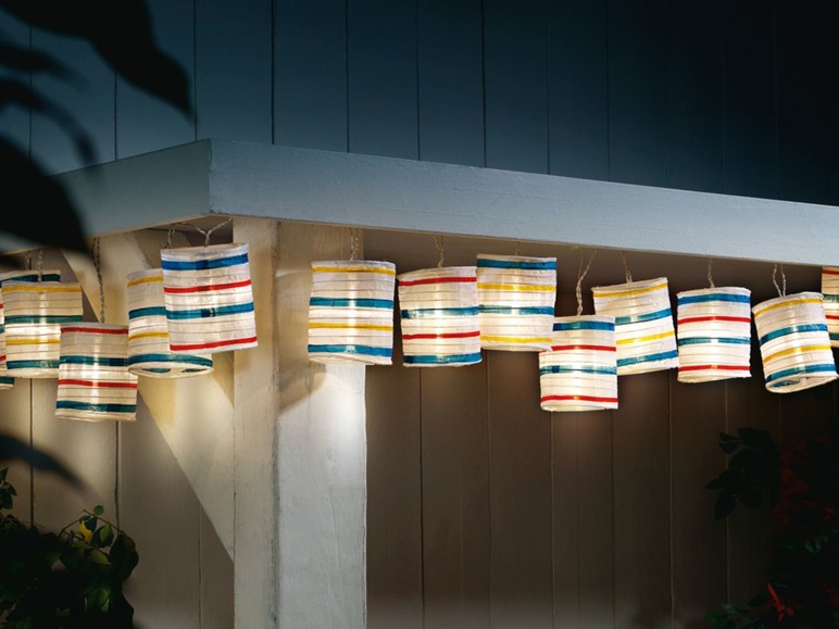 Gehe zu Vollbildansicht: MELINERA® LED Sommerlichterkette, mit 15 Lampions, 6-Stunden-Timer, Warmweiß - Bild 11