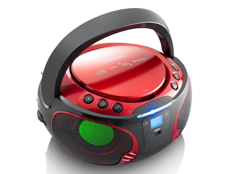 Gehe zu Vollbildansicht: Lenco SCD-550 Tragbarer CD-Radiorekorder mit MP3, USB, Bluetooth und Lichteffekten - Bild 4
