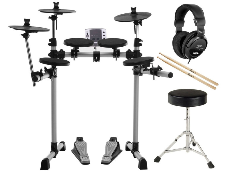 Gehe zu Vollbildansicht: XDrum DD-400 E-Drum Kit SET mit Kopfhörer, Hocker und Sticks - Bild 1