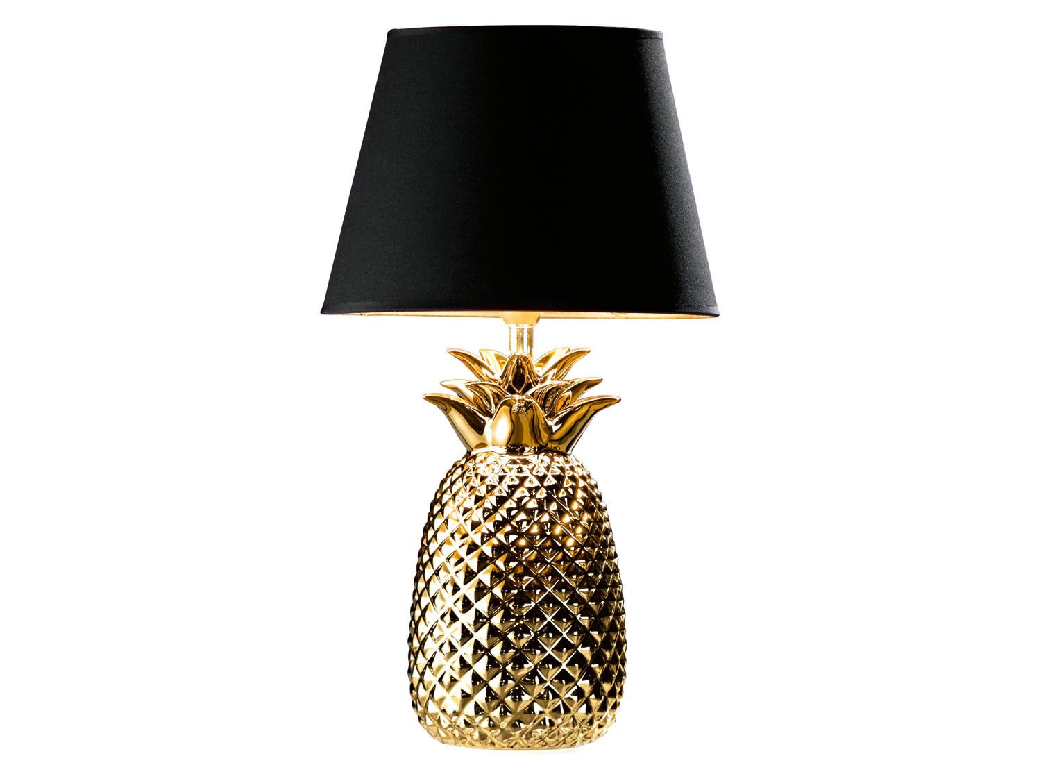 Livarno Lux Tischleuchte Ananas Textilschirm Mit Goldener Oder Silberner Innenseite Lidl De 
