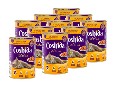 COSHIDA Selection Katzenvollnahrung mit Hühnchen in Karottengelee, 10 x 415 g