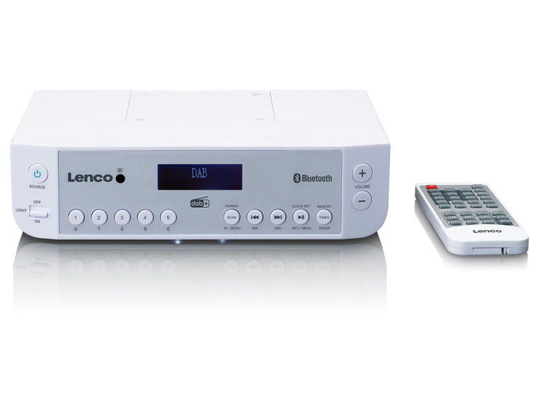 Gehe zu Vollbildansicht: Lenco KCR-200WH Küchenradio (unterbaufähig) mit DAB+ und Bluetooth - Bild 1