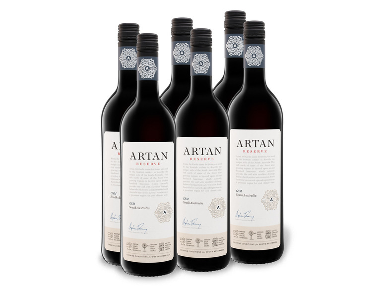 Gehe zu Vollbildansicht: 6 x 0,75-l-Flasche Weinpaket Artan Reserve South Australia GSM Blend trocken, Rotwein - Bild 1
