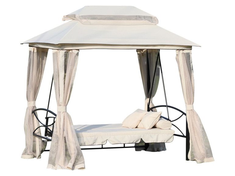 Outsunny Hollywoodschaukel mit Seitenwänden + Pavillon-Dach - Lidl.de