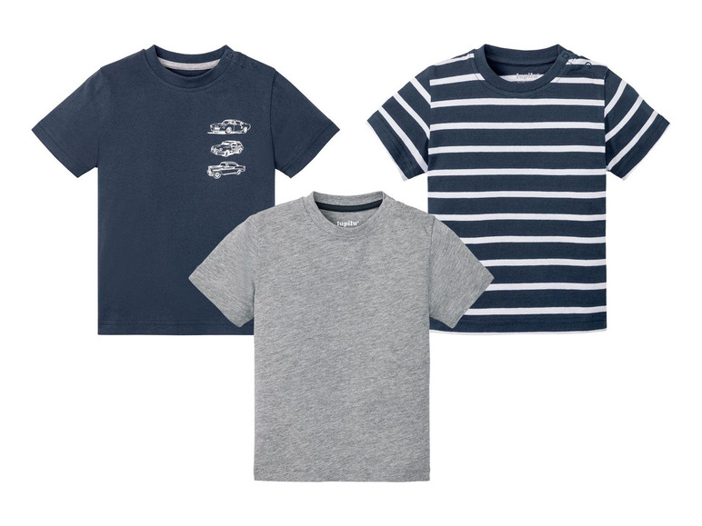 Gehe zu Vollbildansicht: LUPILU® Kleinkinder Jungen T-Shirts, 3 Stück, mit Bio-Baumwolle - Bild 15