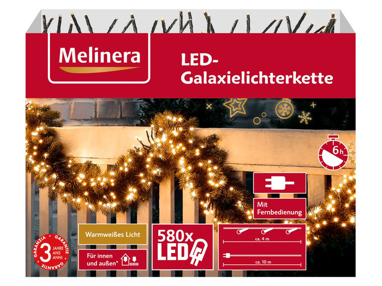 Gehe zu Vollbildansicht: MELINERA® Galaxielichterkette, 580 LEDs, 6-Stunden-Timer - Bild 2