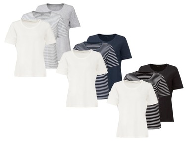 ESMARA® T-Shirt Damen, 3 Stück, mit Bio-Baumwolle und Elasthan