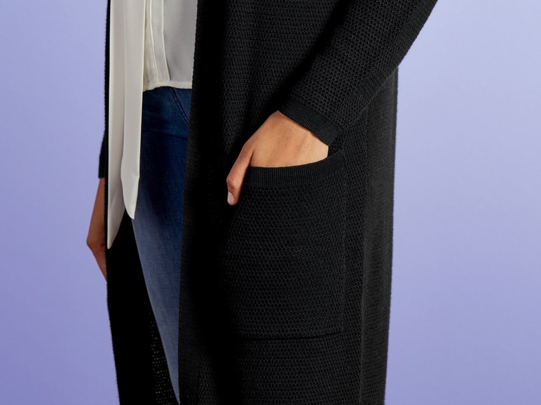 Gehe zu Vollbildansicht: ESMARA® Lange Strickjacke Damen, mit zwei aufgesetzten Eingrifftaschen, mit Baumwolle - Bild 12