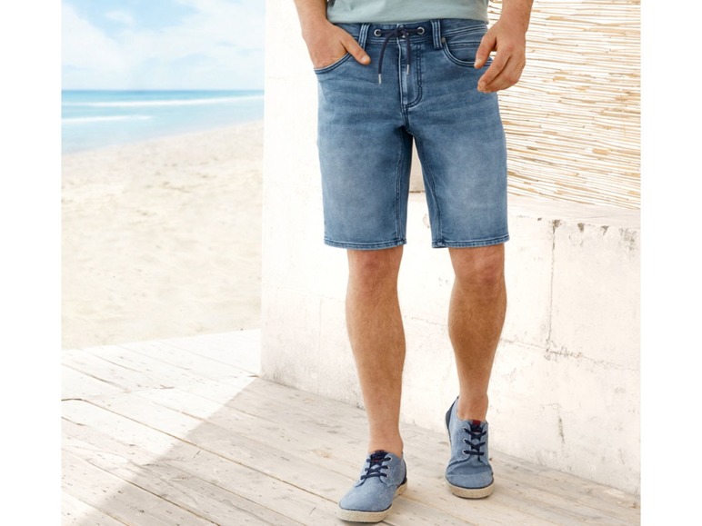 Gehe zu Vollbildansicht: LIVERGY® Bermuda Herren, Sweat-Qualität in Jeans-Optik, mit YKK-Markenreißverschluss - Bild 3